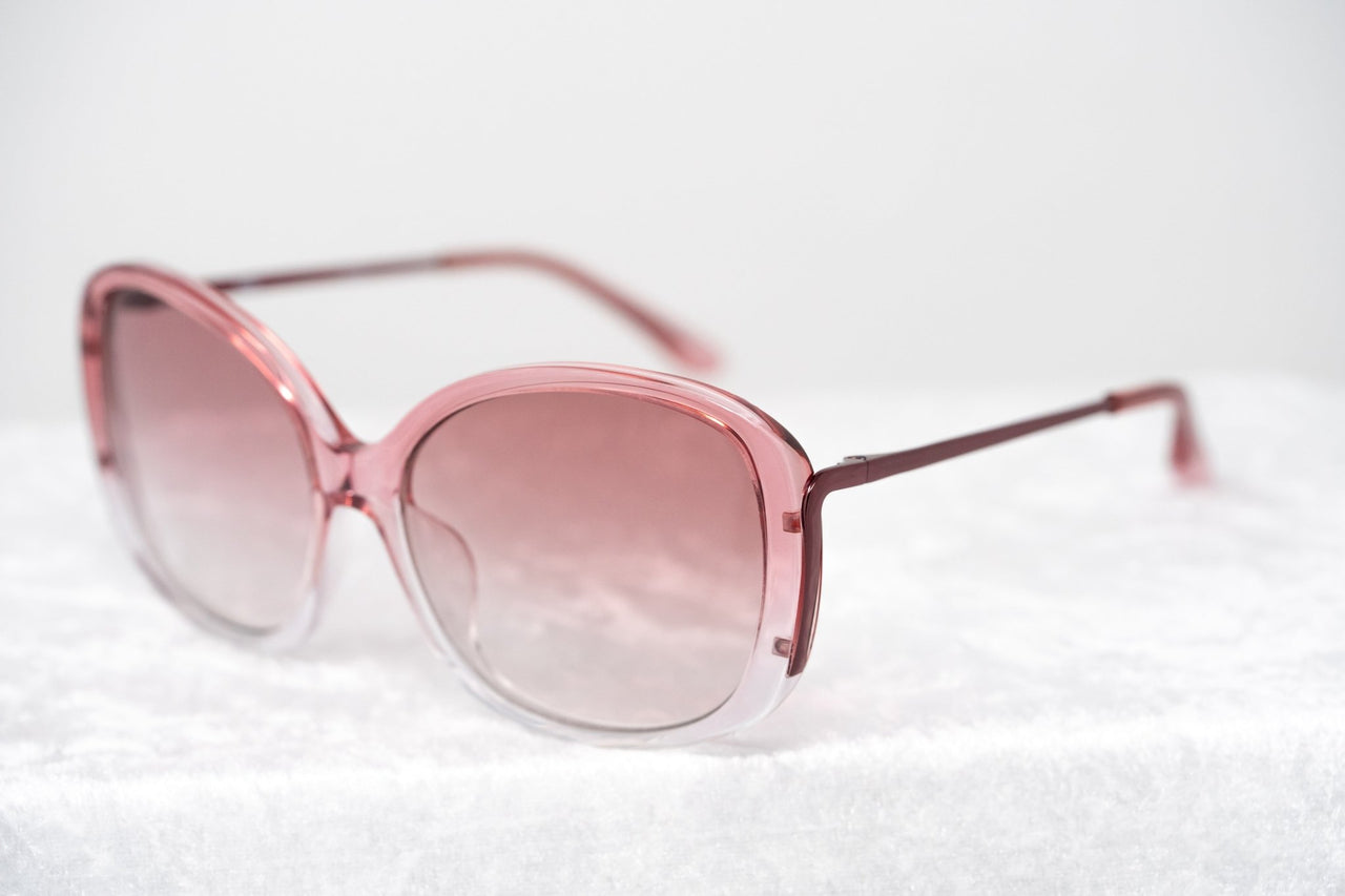 Prabal Gurung Sunglasses Oversized Female Pink to Clear/Metallic Pink Frame Category 1 Pink Gradient Lenses PG23C5SUN - Watches & Crystals