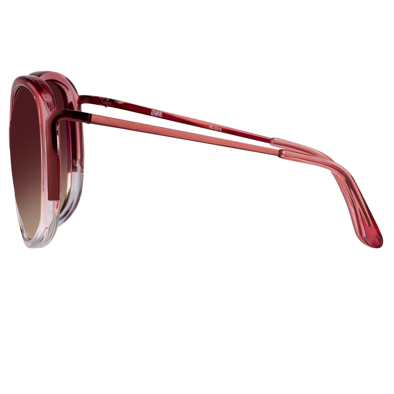 Prabal Gurung Sunglasses Oversized Female Pink to Clear/Metallic Pink Frame Category 1 Pink Gradient Lenses PG23C5SUN - Watches & Crystals