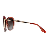Thumbnail for Prabal Gurung Sunglasses Oversized Female Red to Clear/Light Gold Frame Category 3 Grey Graduated Lenses PG23C2SUN - Watches & Crystals