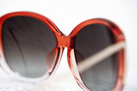 Thumbnail for Prabal Gurung Sunglasses Oversized Female Red to Clear/Light Gold Frame Category 3 Grey Graduated Lenses PG23C2SUN - Watches & Crystals