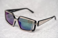 Thumbnail for Prabal Gurung Sunglasses Rectangular Black Bar With Green/Purple Mirror Lenses PG3C4SUN - Watches & Crystals