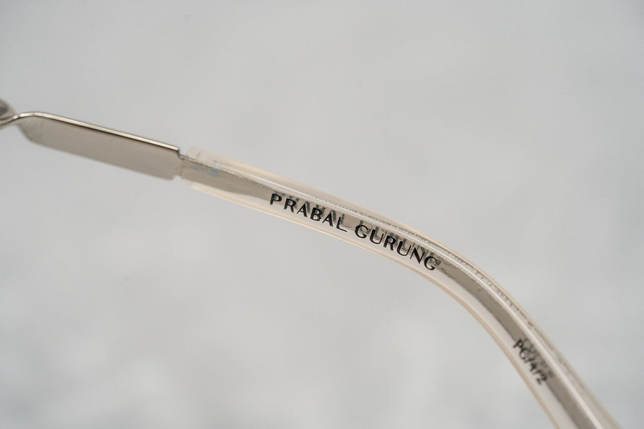 Prabal Gurung Sunglasses Rectangular Smokey White Cut Out With Grey Category 3 Graduated Lenses PG4C2SUN - Watches & Crystals