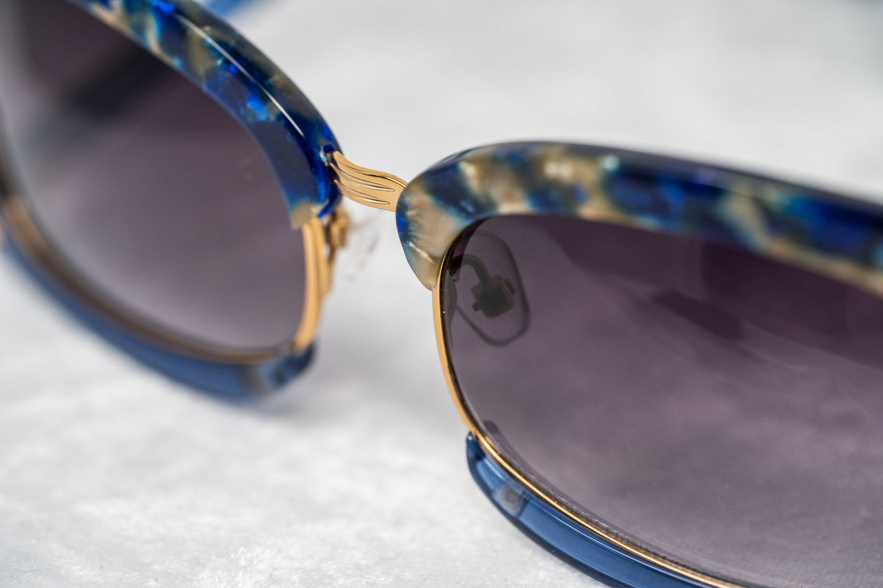 Prabal Gurung Sunglasses Rectangular Textural Blue With Purple Category 3 Graduated Lenses PG2C3SUN - Watches & Crystals