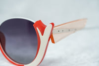 Thumbnail for Prabal Gurung Sunglasses Round Crimson Ivory White With Dark Grey Category 3 Graduated Lenses PG24C4SUN - Watches & Crystals