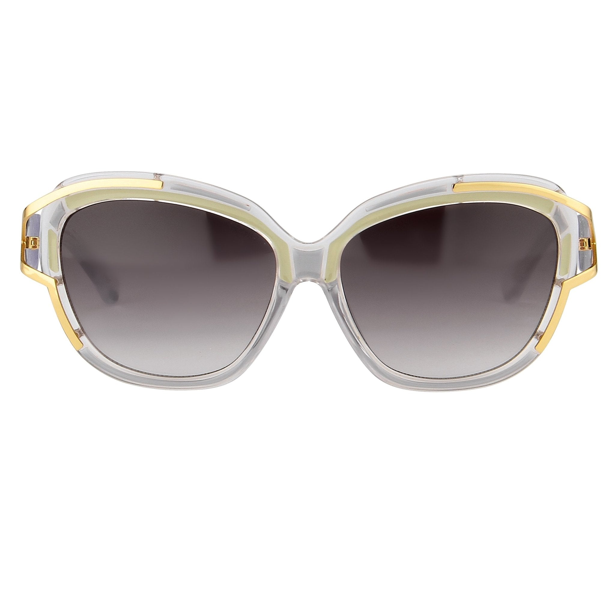 Prabal Gurung Sunglasses Square Clear Olive With Grey Category 3 Graduated Lenses PG8C1SUN - Watches & Crystals