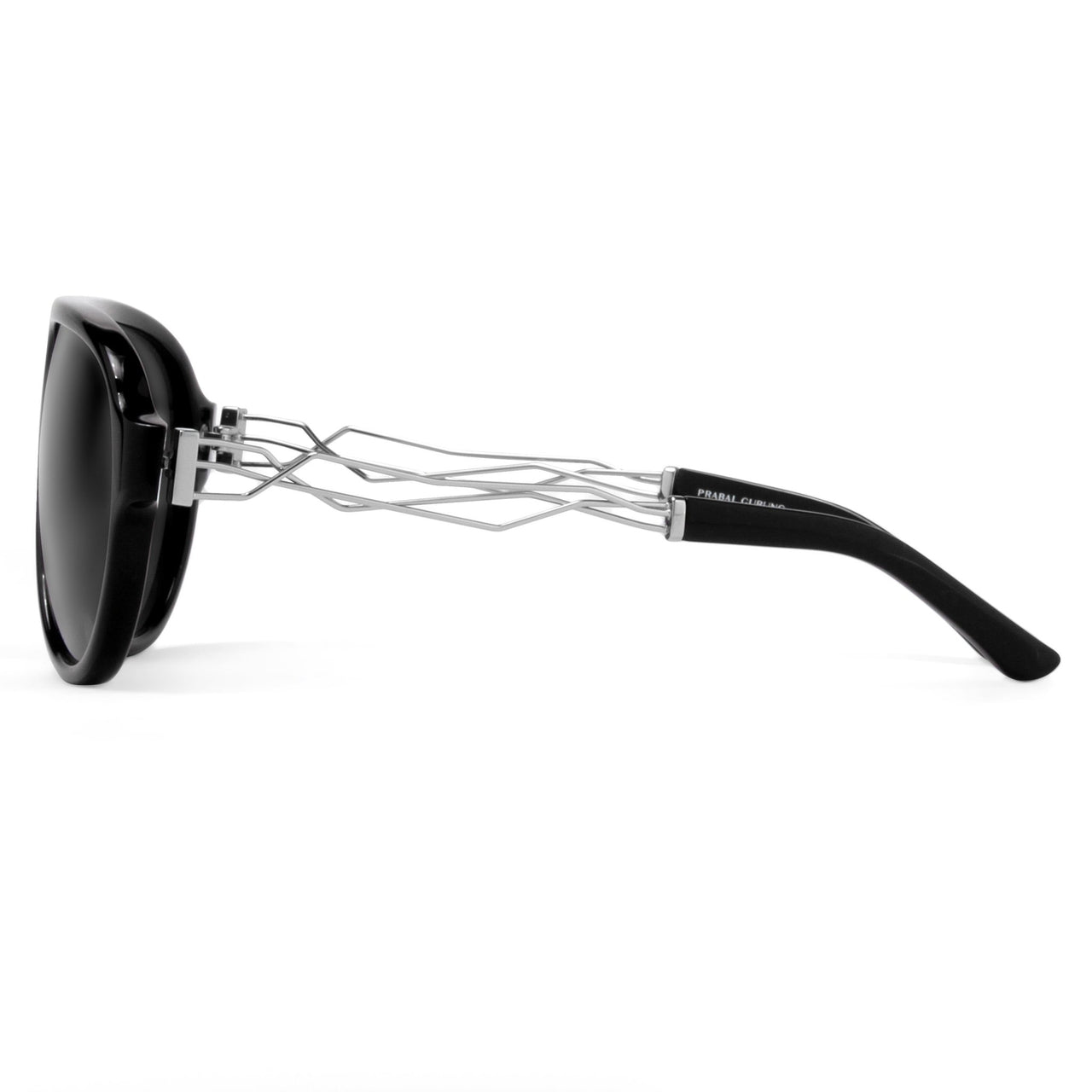 Prabal Gurung Sunglasses Unisex Aviator Black Acetate CAT3 Grey Lenses PG16C1SUN - Watches & Crystals