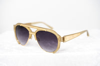 Thumbnail for Prabal Gurung Sunglasses Unisex Aviator Olive Acetate and Gold CAT3 Purple Lenses PG11C2SUN - Watches & Crystals