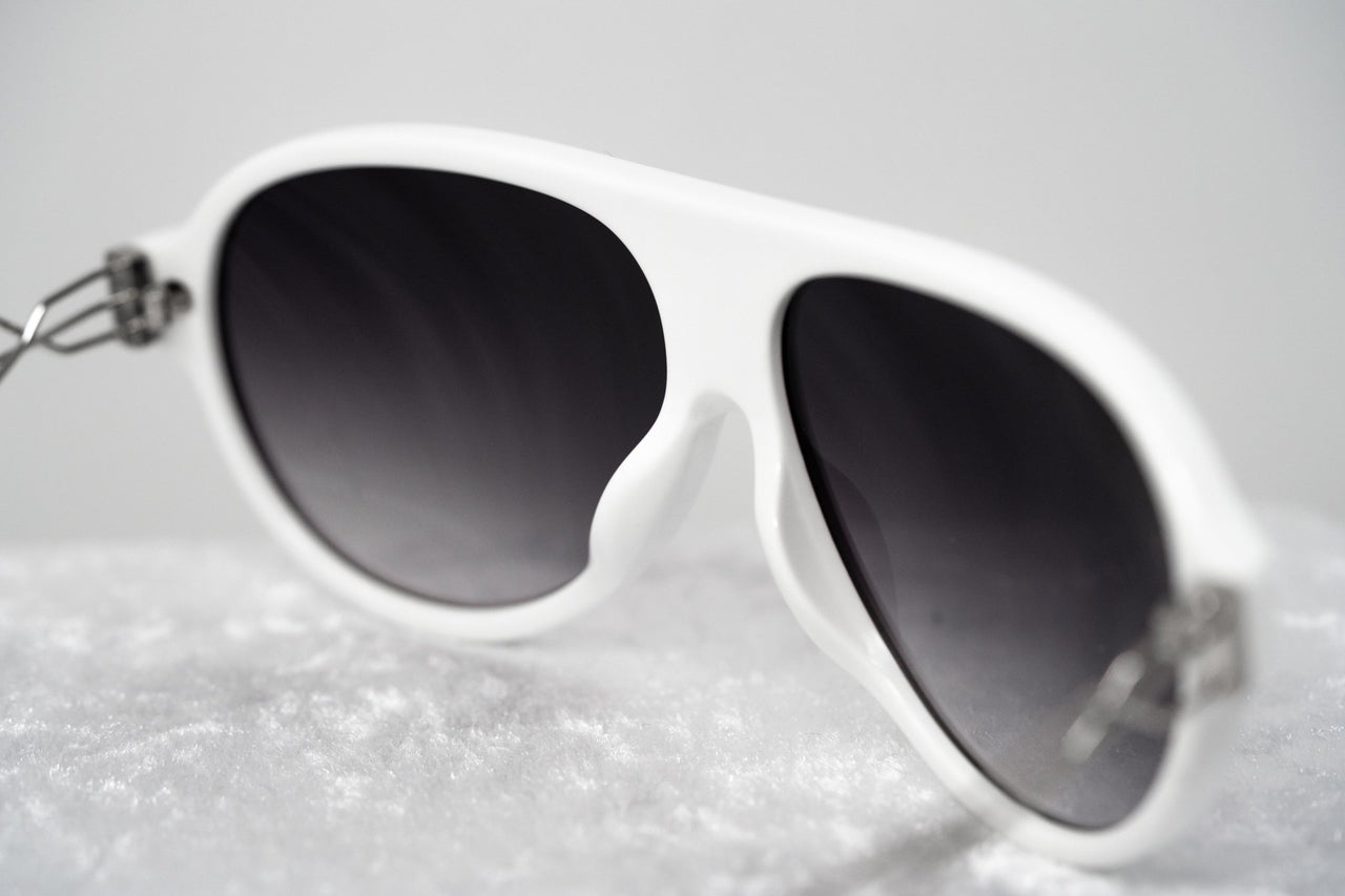 Prabal Gurung Sunglasses Unisex Aviator White Acetate CAT2 Grey Gradient Lenses PG16C3SUN - Watches & Crystals