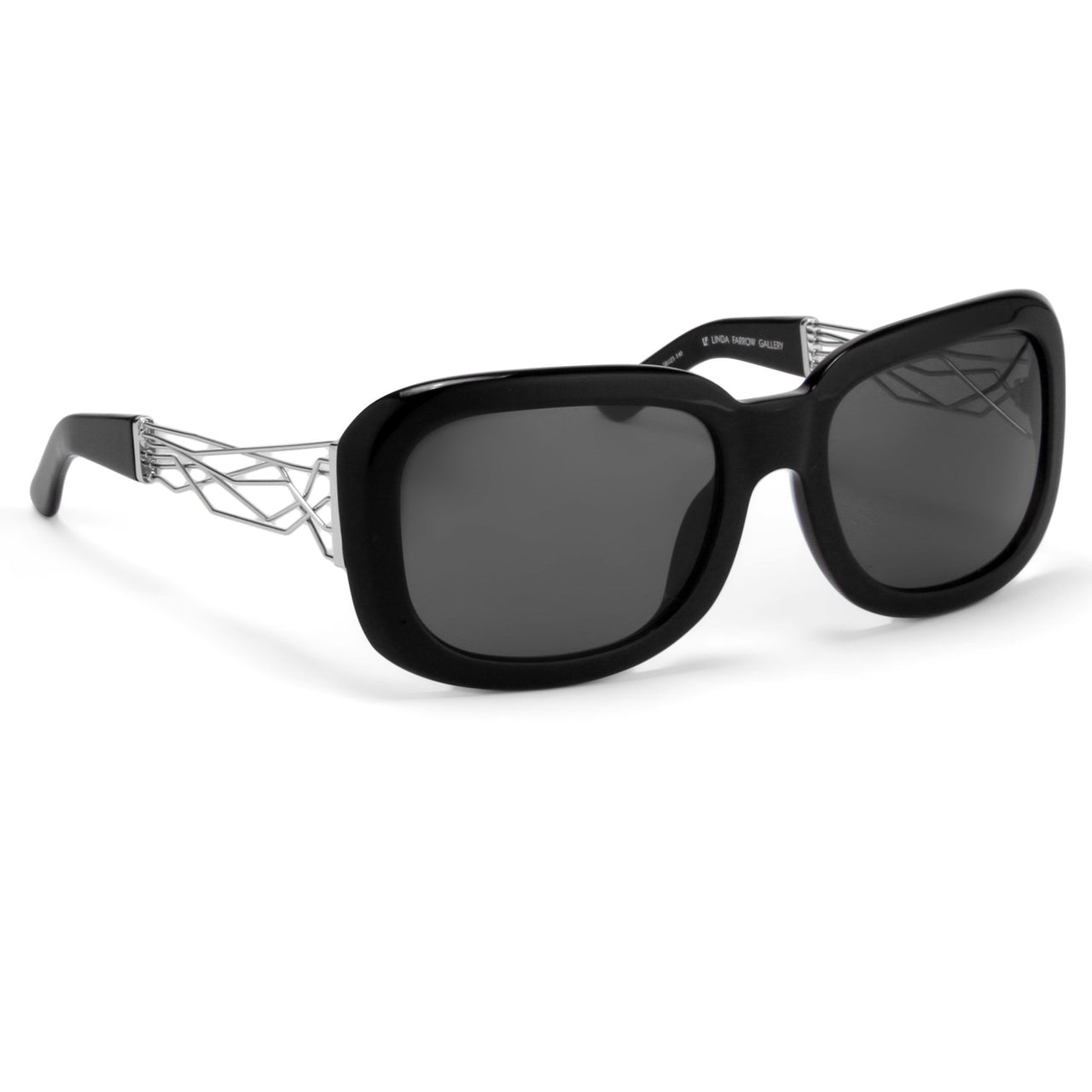 Prabal Gurung Sunglasses Women's Rectangle Black Acetate CAT3 Grey Lenses PG13C1SUN - Watches & Crystals