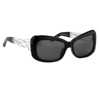 Thumbnail for Prabal Gurung Sunglasses Women's Rectangle Black Acetate CAT3 Grey Lenses PG14C1SUN - Watches & Crystals