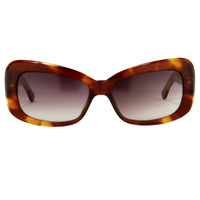 Thumbnail for Prabal Gurung Sunglasses Women's Rectangle Tortoise Shell Acetate and Light Gold with CAT2 Grey Lenses PG14C2SUN - Watches & Crystals