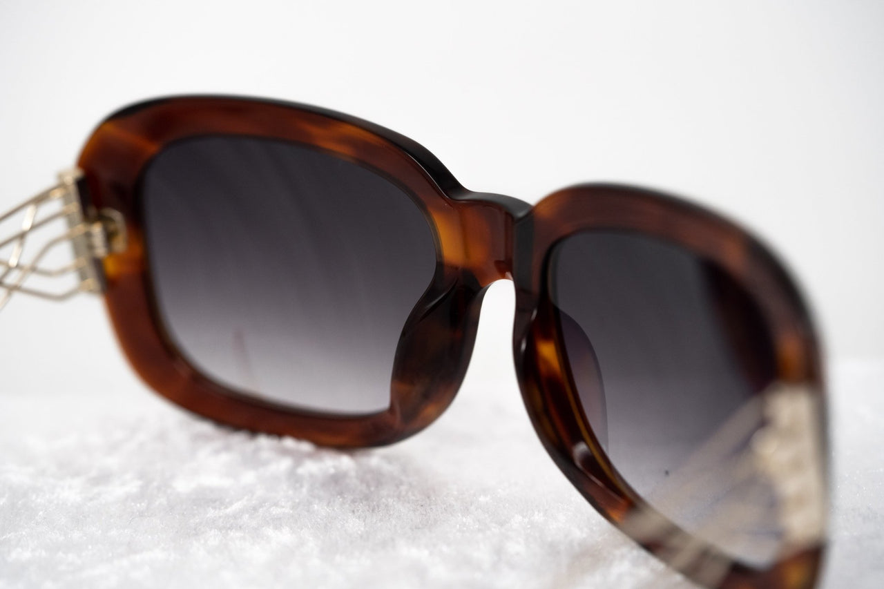 Prabal Gurung Sunglasses Women's Rectangle Tortoise Shell Acetate CAT2 Grey Gradient Lenses PG13C2SUN - Watches & Crystals