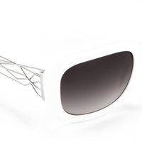 Thumbnail for Prabal Gurung Sunglasses Women's Rectangle White Acetate CAT2 Grey Lenses PG13C3SUN - Watches & Crystals