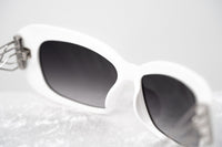 Thumbnail for Prabal Gurung Sunglasses Women's Rectangle White Acetate CAT2 Grey Lenses PG14C3SUN - Watches & Crystals