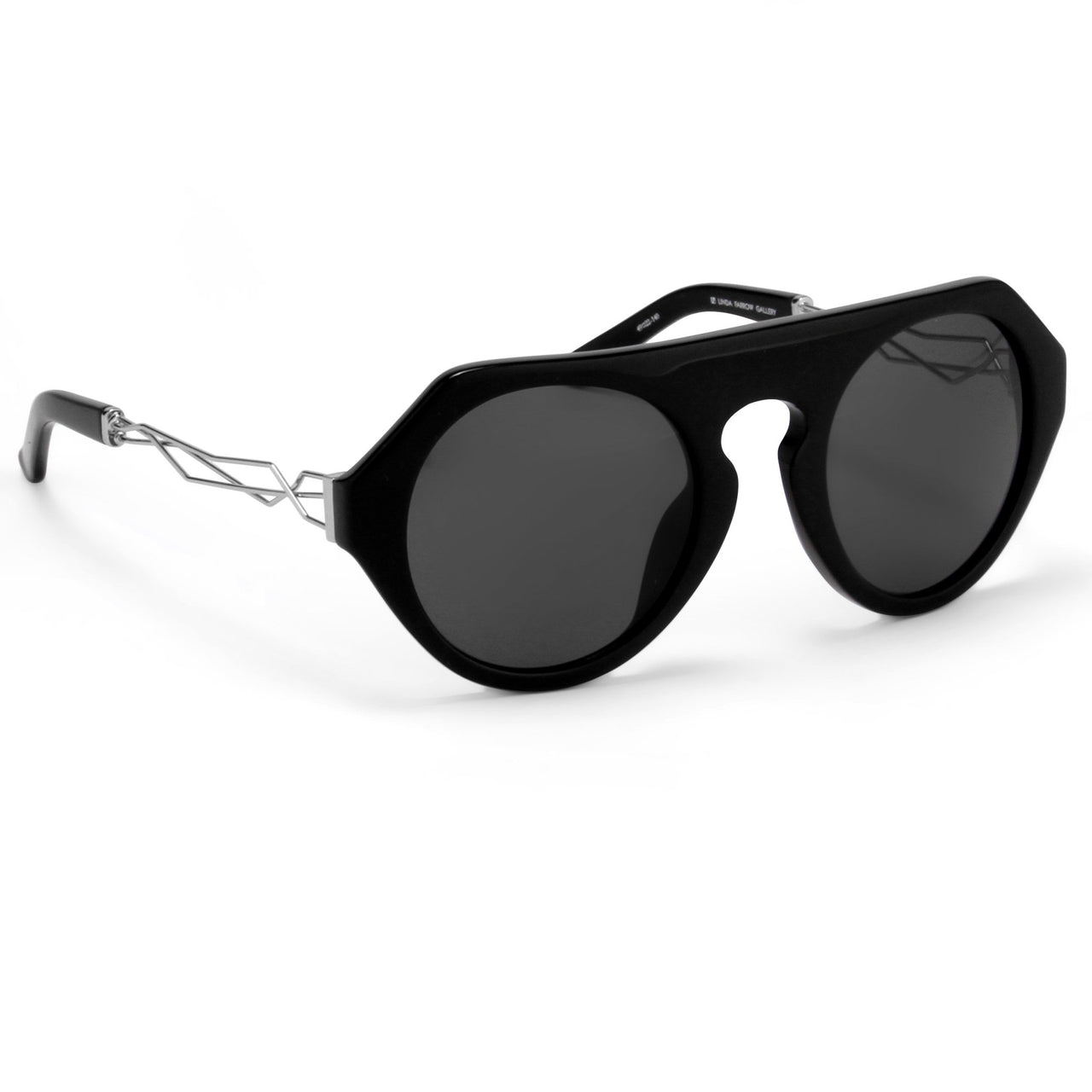 Prabal Gurung Sunglasses Women's Round Flat Top Black Acetate CAT3 Grey Lenses PG15C1SUN - Watches & Crystals