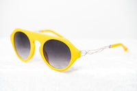 Thumbnail for Prabal Gurung Sunglasses Women's Round Flat Top Yellow Acetate CAT2 Grey Gradient Lenses PG15C4SUN - Watches & Crystals