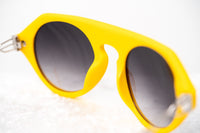 Thumbnail for Prabal Gurung Sunglasses Women's Round Flat Top Yellow Acetate CAT2 Grey Gradient Lenses PG15C4SUN - Watches & Crystals