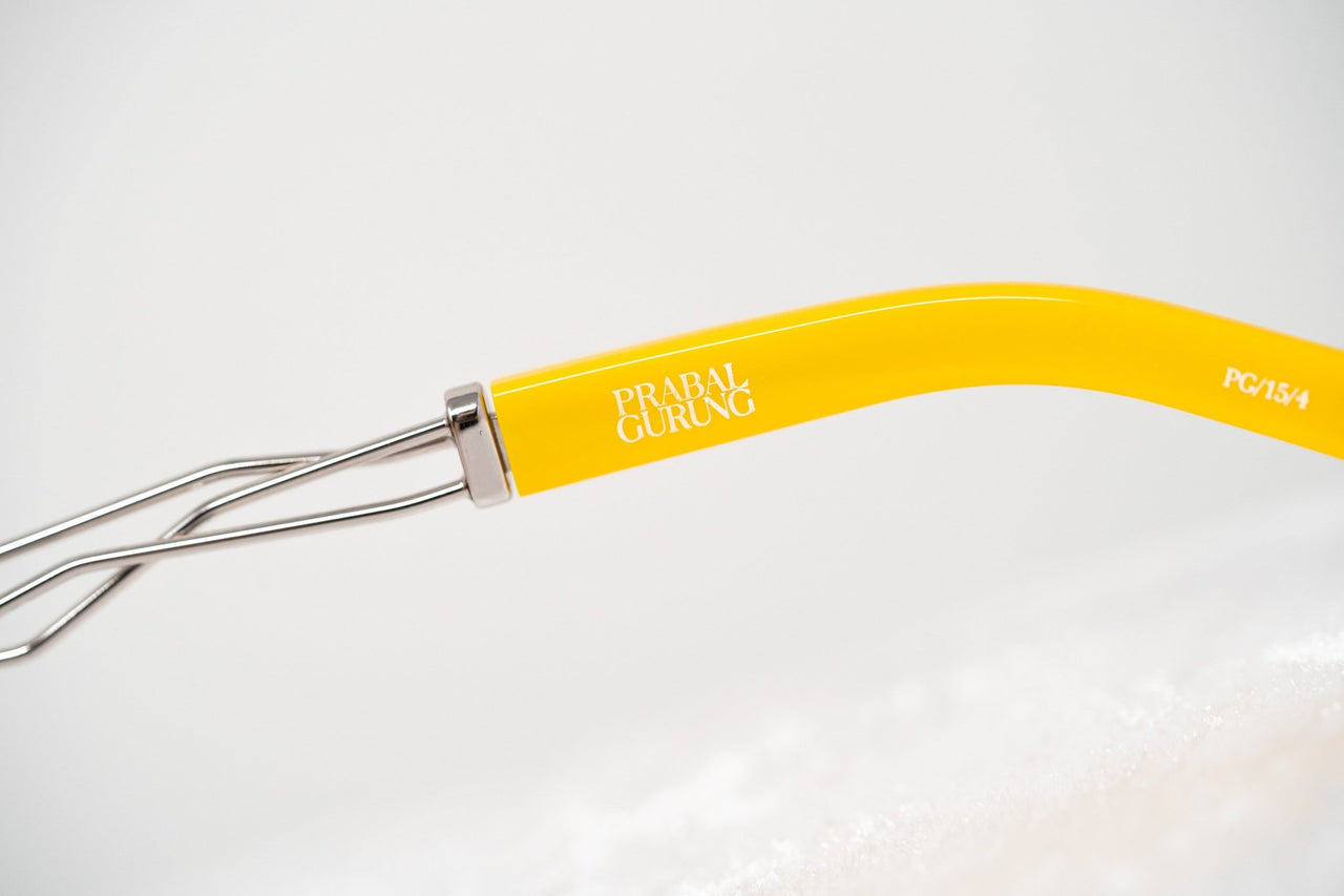 Prabal Gurung Sunglasses Women's Round Flat Top Yellow Acetate CAT2 Grey Gradient Lenses PG15C4SUN - Watches & Crystals