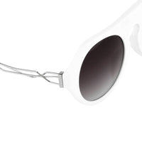 Thumbnail for Prabal Gurung Sunglasses Women's Round White Acetate CAT2 Grey Gradient Lenses PG15C3SUN - Watches & Crystals