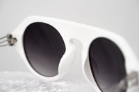 Thumbnail for Prabal Gurung Sunglasses Women's Round White Acetate CAT2 Grey Gradient Lenses PG15C3SUN - Watches & Crystals
