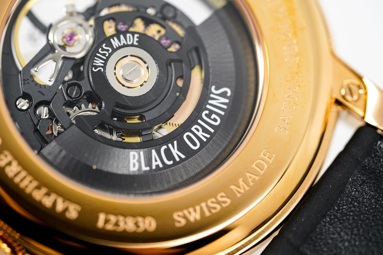 Silvana Men's Watch Black Origins Rose Gold PVD Rubber SR41ARR63RN - Watches & Crystals