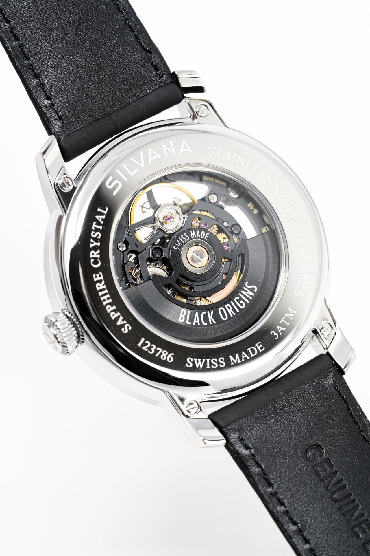 Silvana Men's Watch Black Origins Silver Rubber SR41ASS63RN - Watches & Crystals