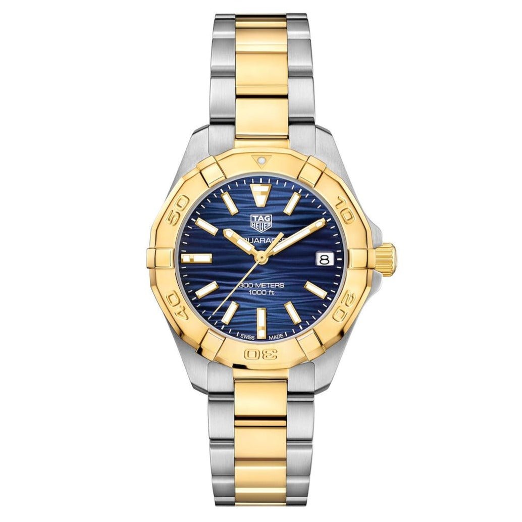 Tag Heuer Ladies Aquaracer Watch Blue 18K Gold WBD1325.BB0320 - Watches & Crystals