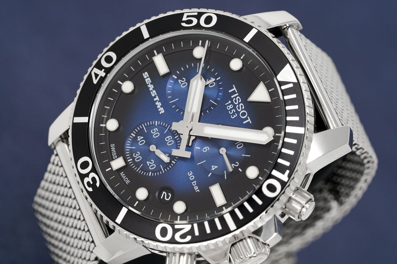 Tissot Chronograph Men's Watch SEASTAR 1000 Blue T1204171104102 - Watches & Crystals