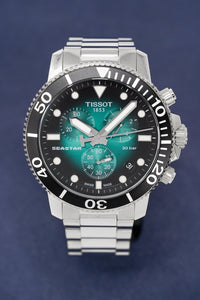Thumbnail for Tissot Chronograph Men's Watch SEASTAR 1000 Green T1204171109101 - Watches & Crystals