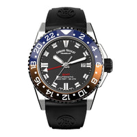 Thumbnail for Title: Armand Nicolet JS9-44 GMT Red and Blue Bezel - Watches & Crystals