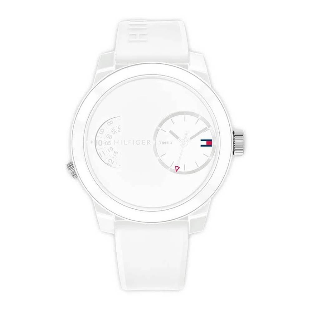 Tommy Hilfiger Men's Watch Denim Sport Dual Time White 1791558 - Watches & Crystals