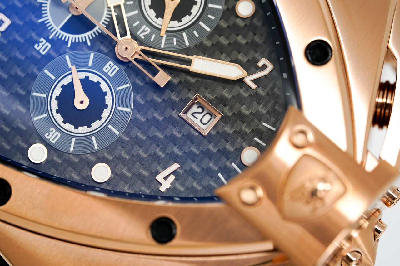 Tonino Lamborghini Men's Chronograph Watch Spyder Horizontal Rose Gold T20SH-C - Watches & Crystals