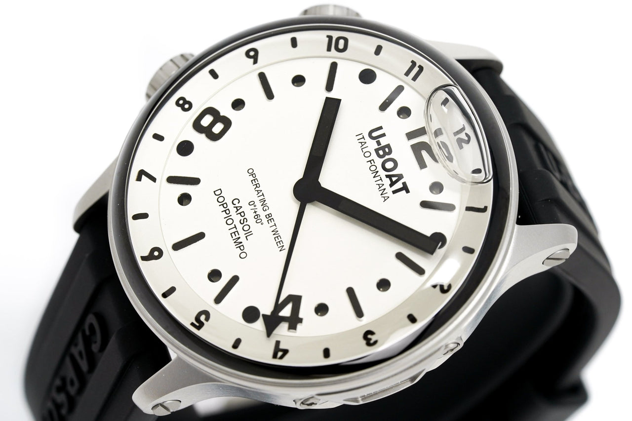 U-Boat Watch Capsoil Doppiotempo 45 White Rehaut 8888/A - Watches & Crystals