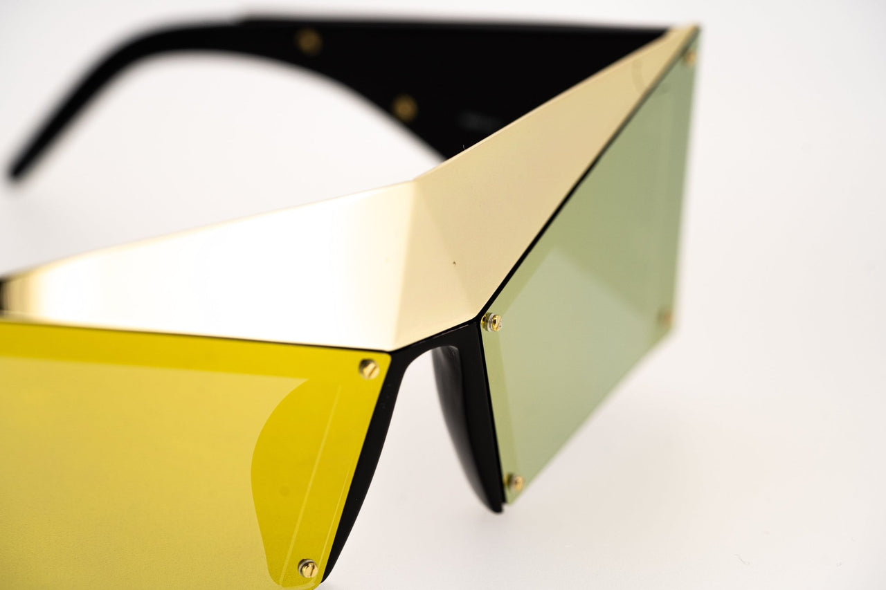 United Nude Sunglasses Special Gold Black With Gold Yellow Mirror Lenses Category 3 UN1C3SUN - Watches & Crystals
