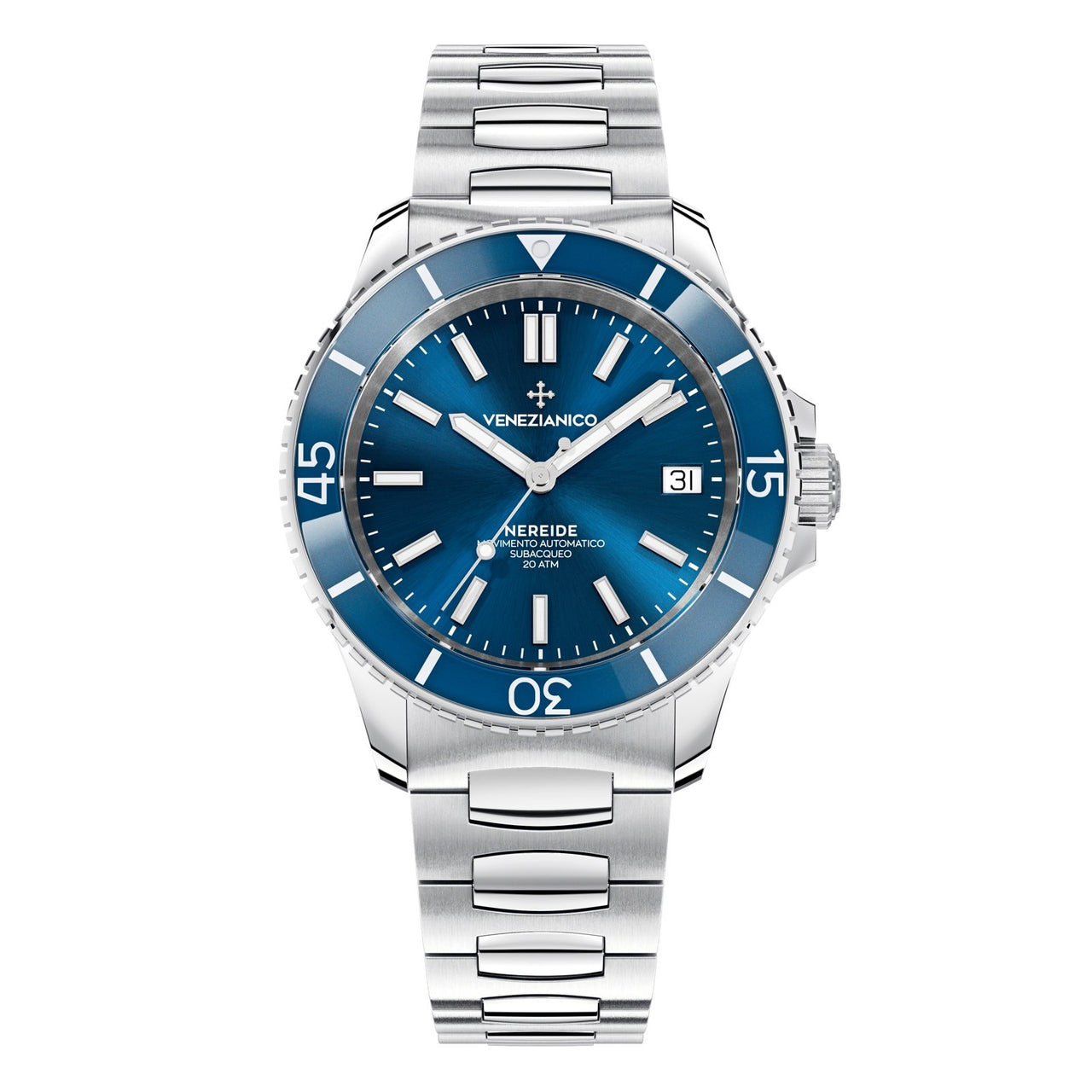 Venezianico Automatic Watch Nereide 39 Canova Bracelet Blue 3121502C - Watches & Crystals