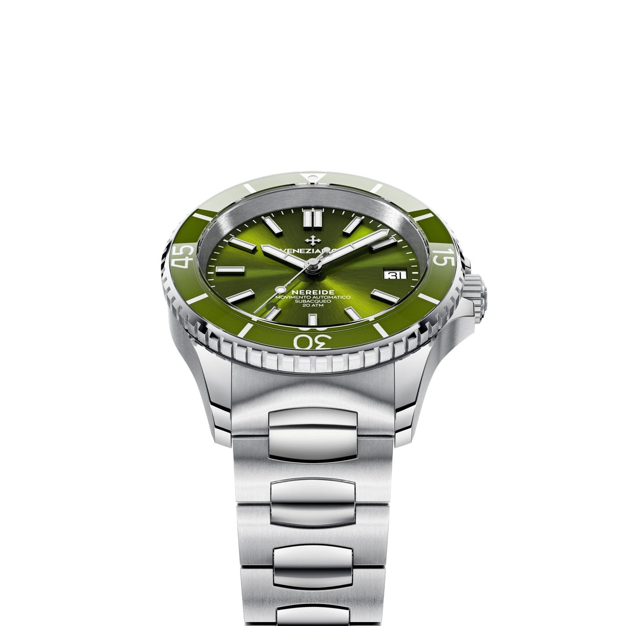 Venezianico Automatic Watch Nereide 39 Canova Bracelet Green 3121501C - Watches & Crystals