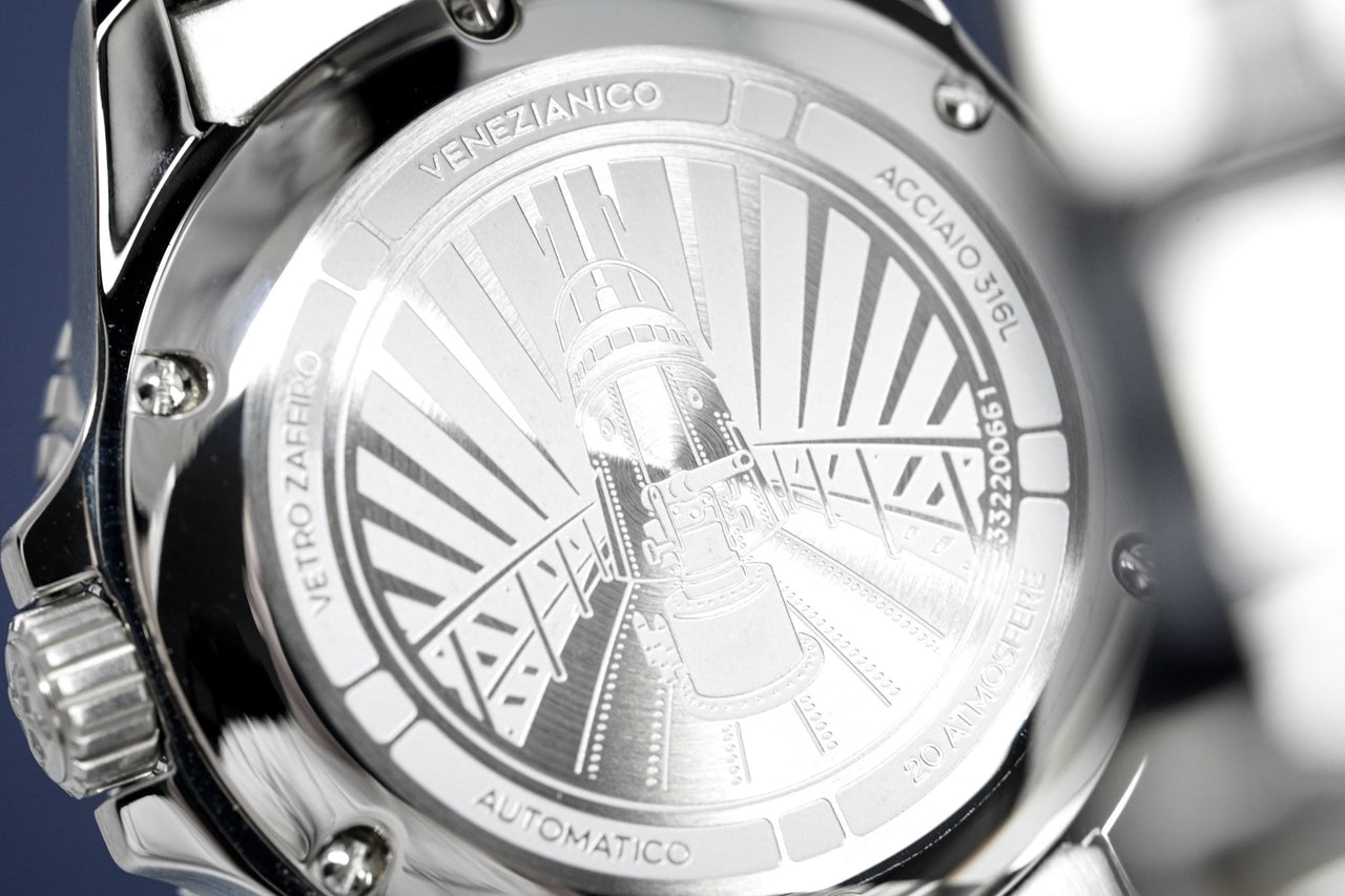 Venezianico Automatic Watch Nereide Canova Bracelet Blue 3321502C - Watches & Crystals