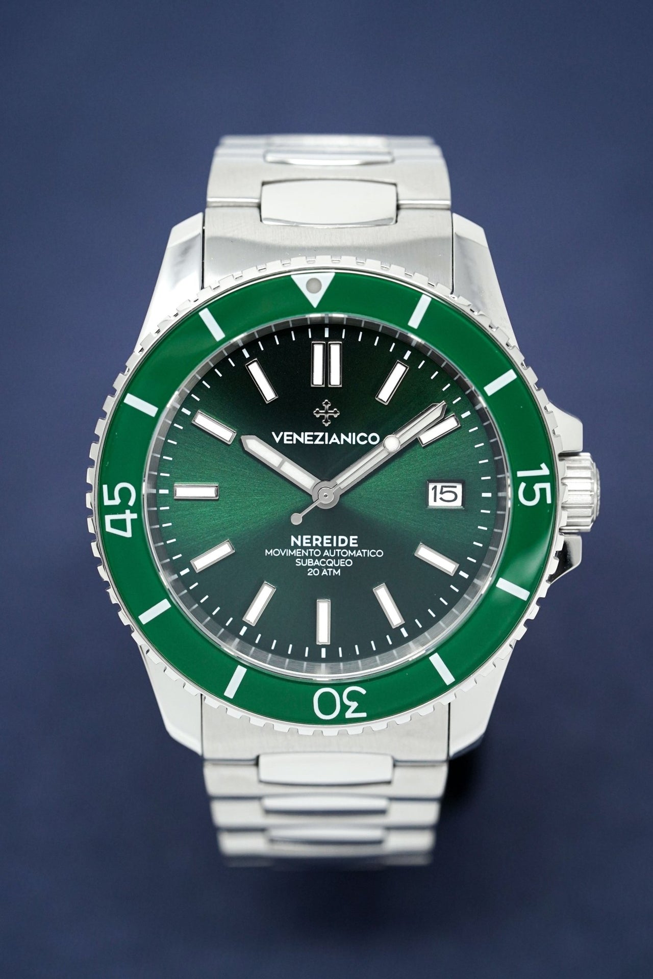 Venezianico Automatic Watch Nereide Canova Bracelet Green 3321501C - Watches & Crystals