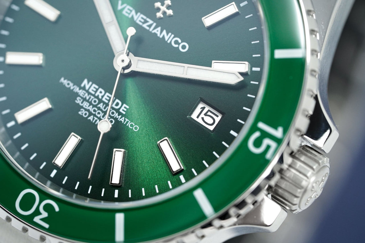 Venezianico Automatic Watch Nereide Canova Bracelet Green 3321501C - Watches & Crystals