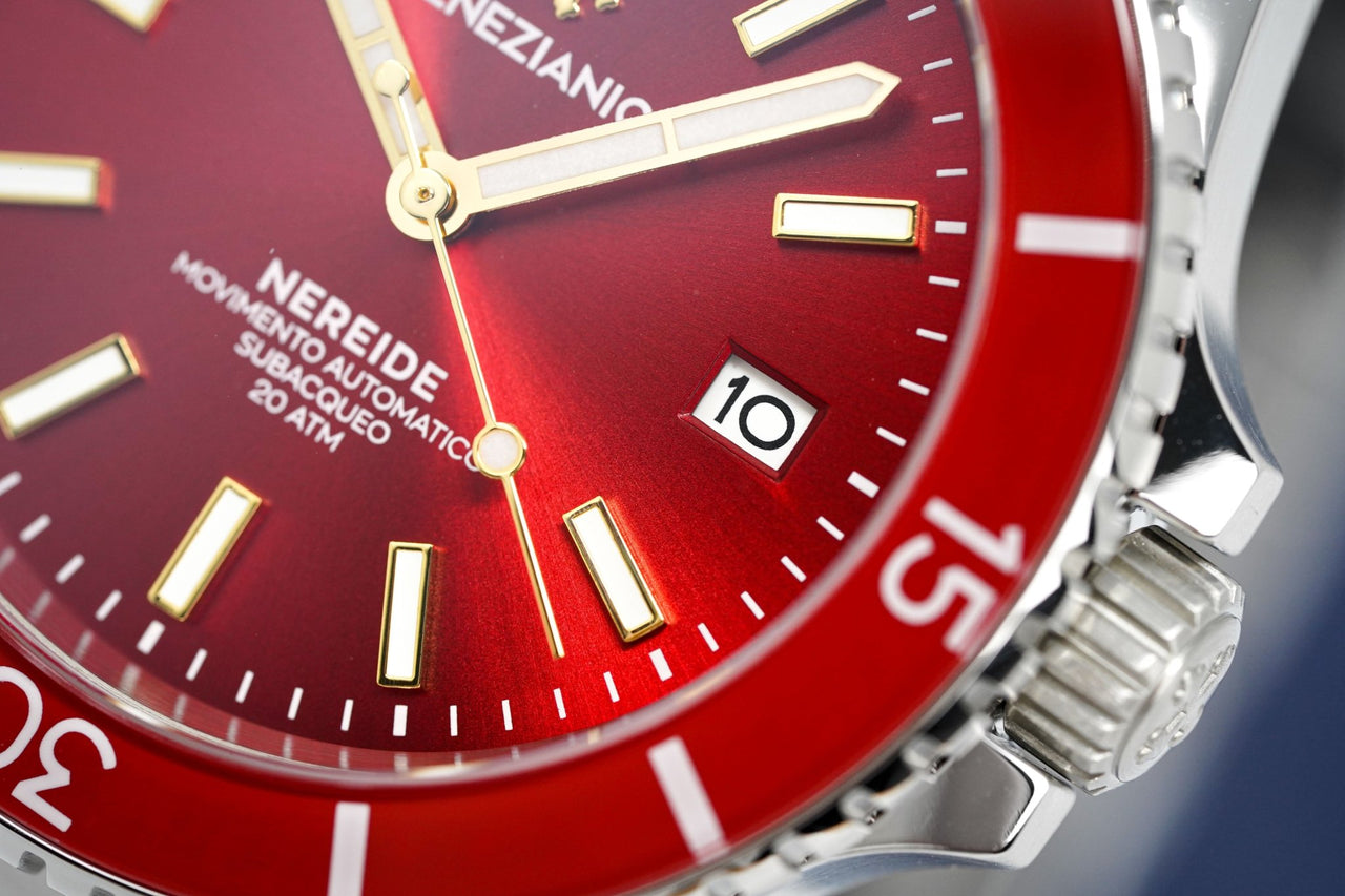Venezianico Automatic Watch Nereide Canova Bracelet Red 3321503C - Watches & Crystals