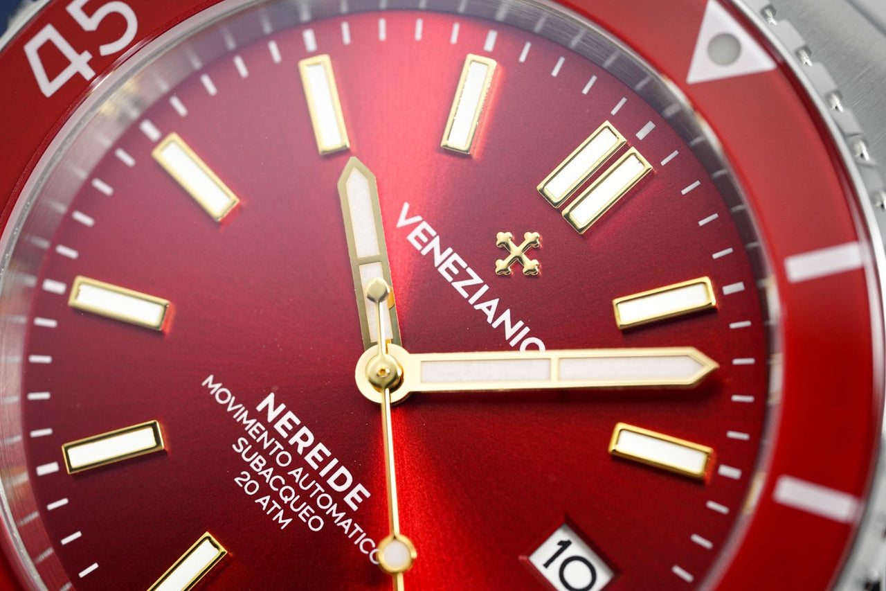 Venezianico Automatic Watch Nereide Canova Bracelet Red 3321503C - Watches & Crystals