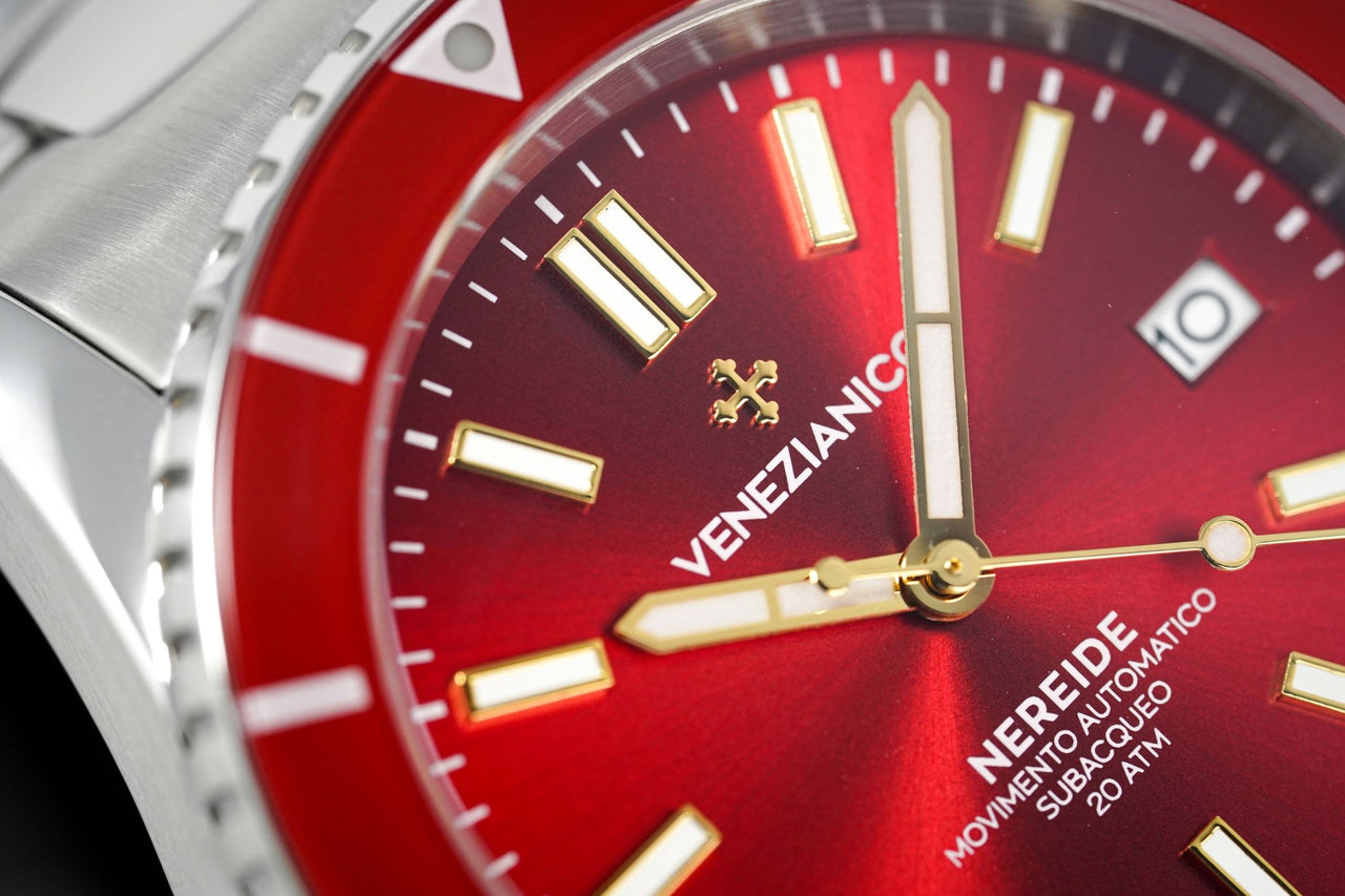 Venezianico Automatic Watch Nereide Canova Bracelet Red 3321503C - Watches & Crystals