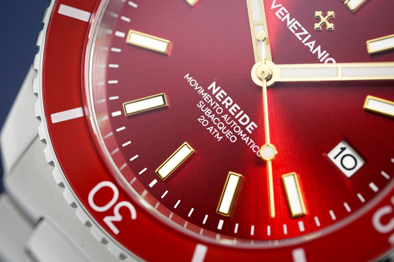 Venezianico Automatic Watch Nereide Canova Bracelet Red 3321503C - Watches & Crystals