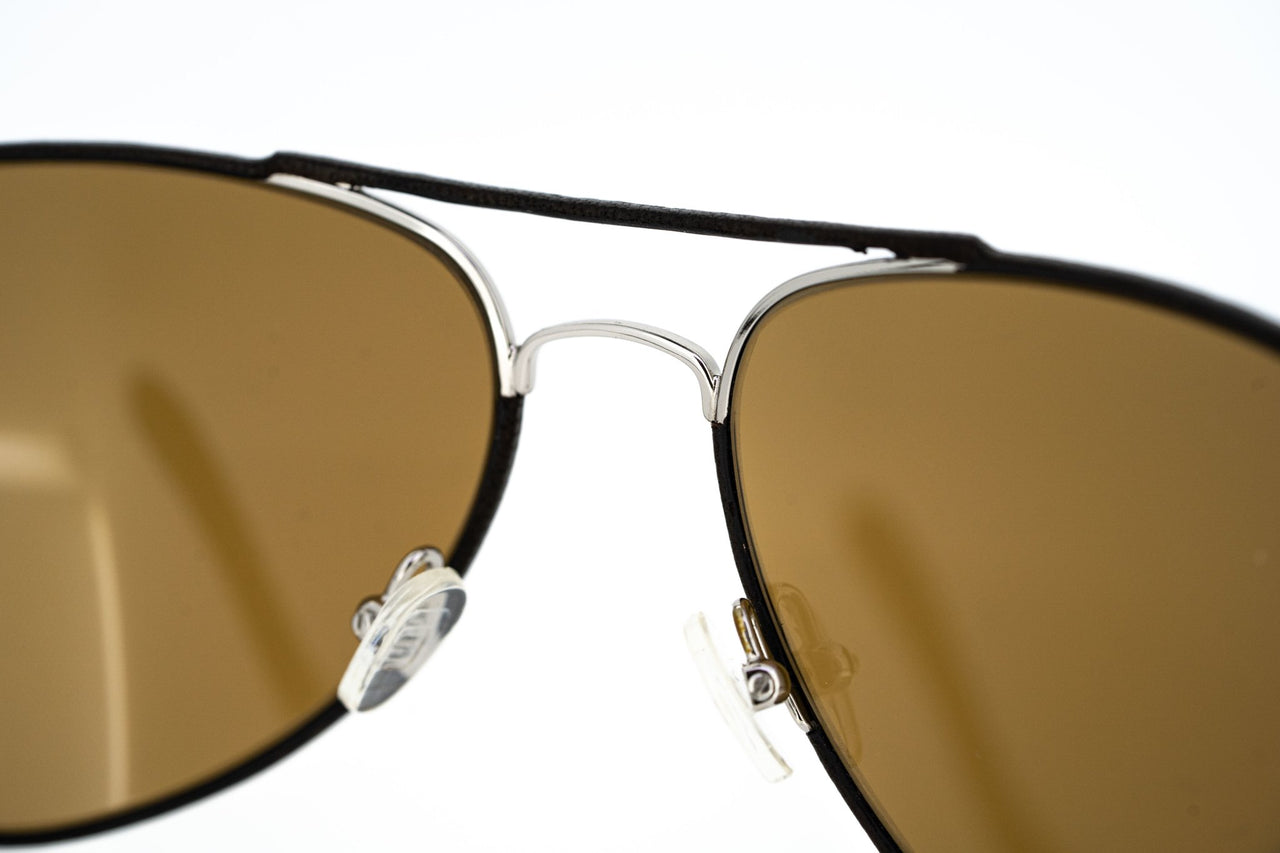 Veronique Branquinho Sunglasses Brown Leather With Brown Lenses Category 3 VB1C2SUN - Watches & Crystals