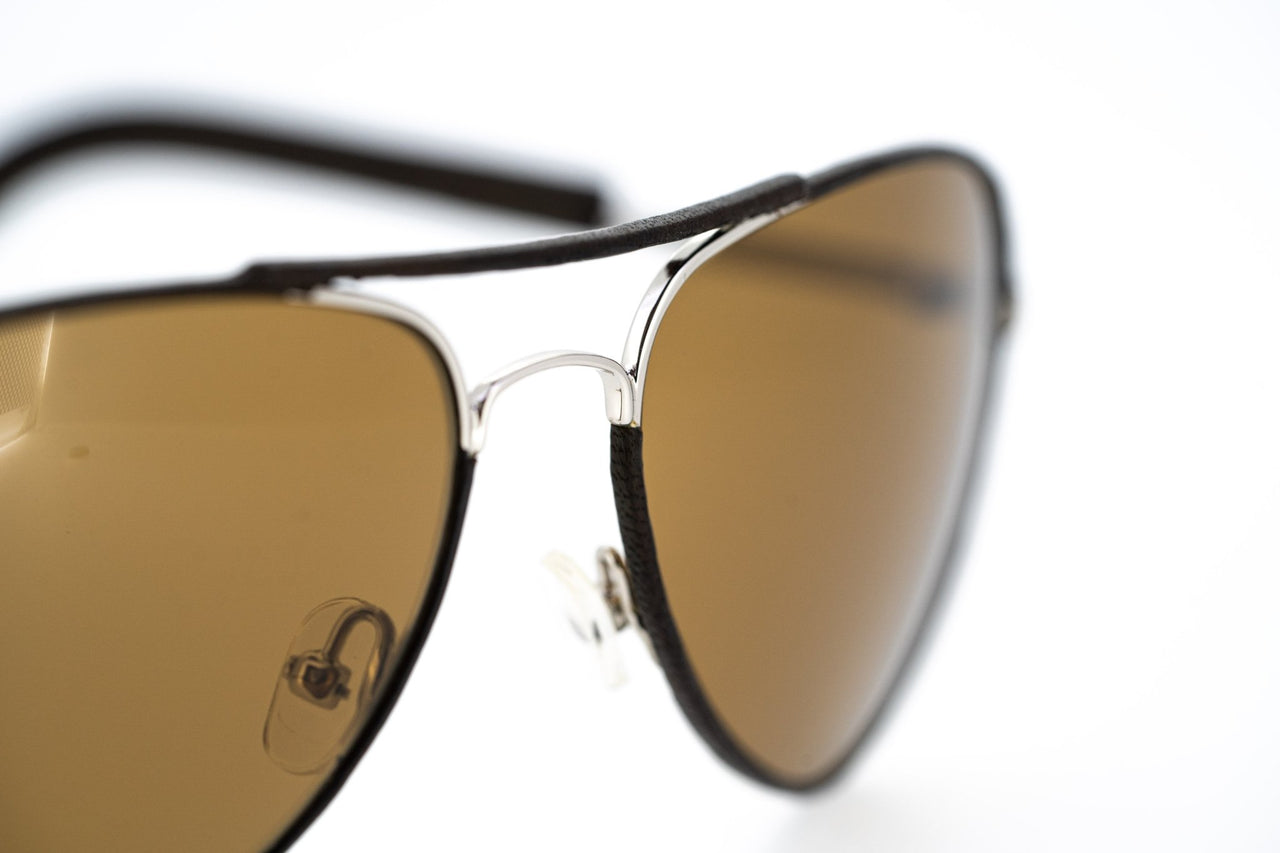 Veronique Branquinho Sunglasses Brown Leather With Brown Lenses Category 3 VB1C2SUN - Watches & Crystals