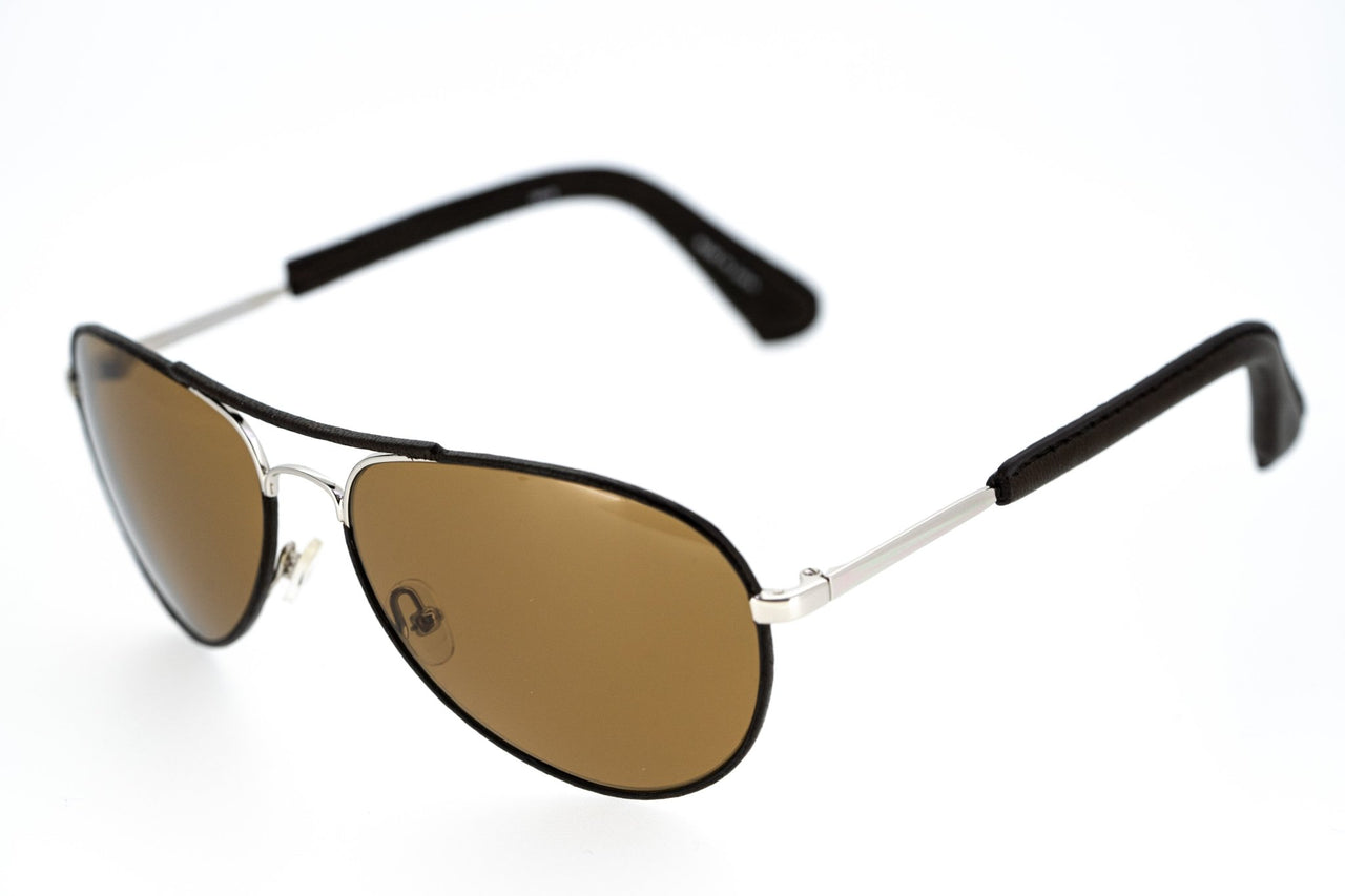 Veronique Branquinho Sunglasses Brown Leather With Brown Lenses Category 3 VB1C2SUN - Watches & Crystals