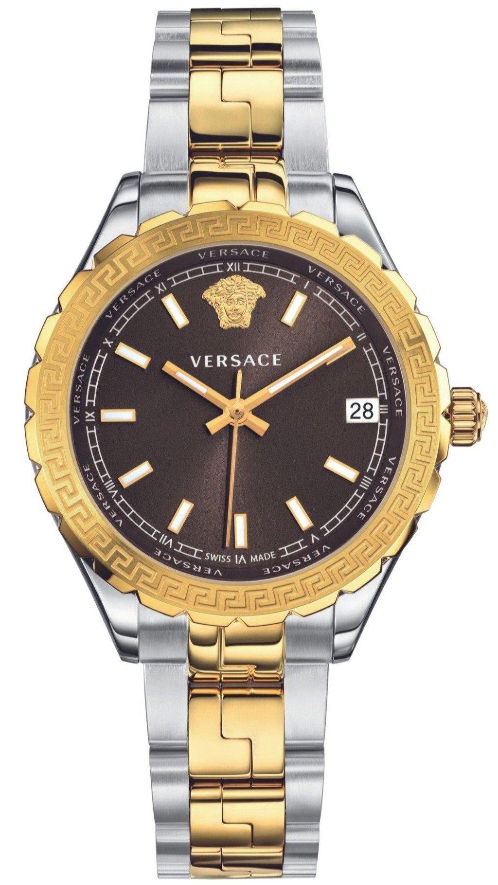 Versace Ladies Hellenyium Two-Tone Brown V12040015 - Watches & Crystals