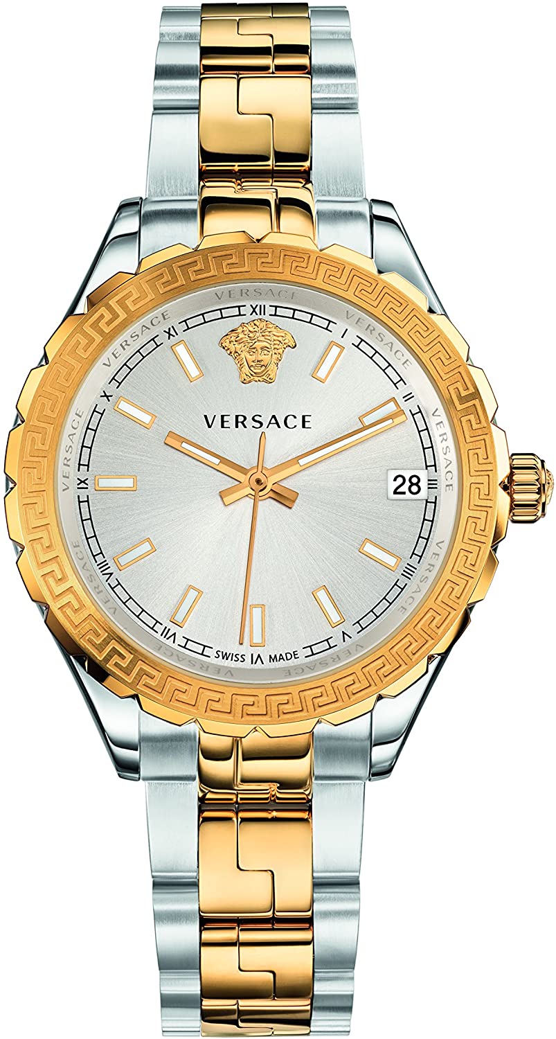 Versace Ladies Hellenyium Two-Tone Silver V12030015 - Watches & Crystals