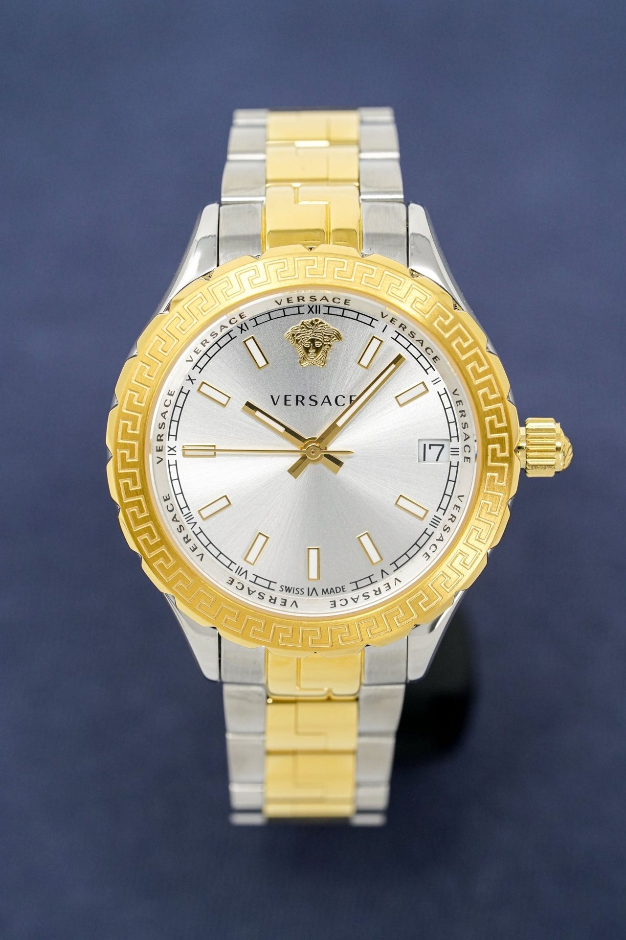 Versace Ladies Hellenyium Two-Tone Silver V12030015 - Watches & Crystals