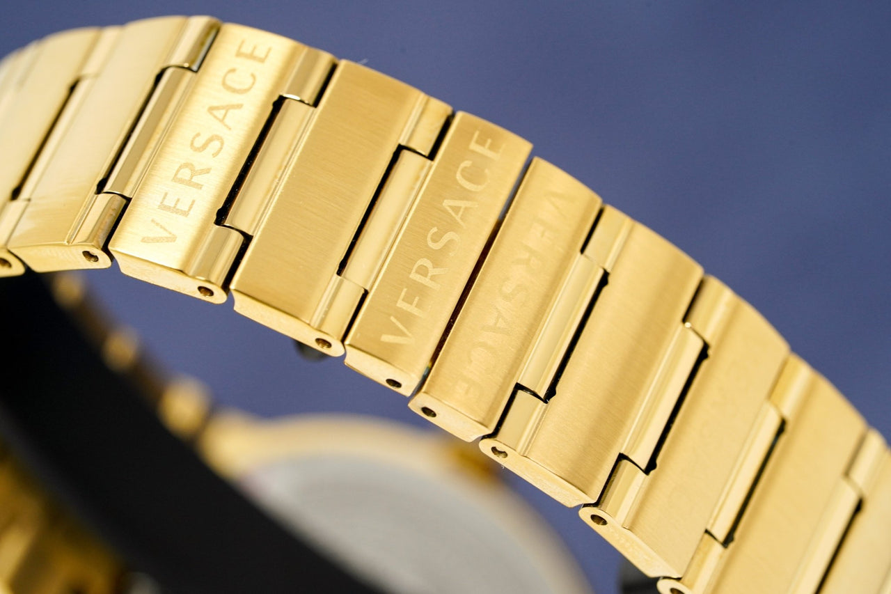 Versace Ladies Watch Greca Logo Gold Black VEVH00820 - Watches & Crystals